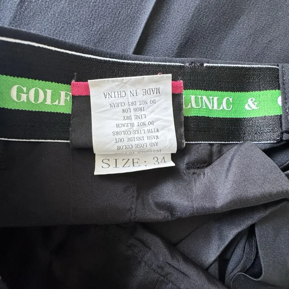 Oclunlc Golf Pants Mens Size 34 with 32 inch inseam Black